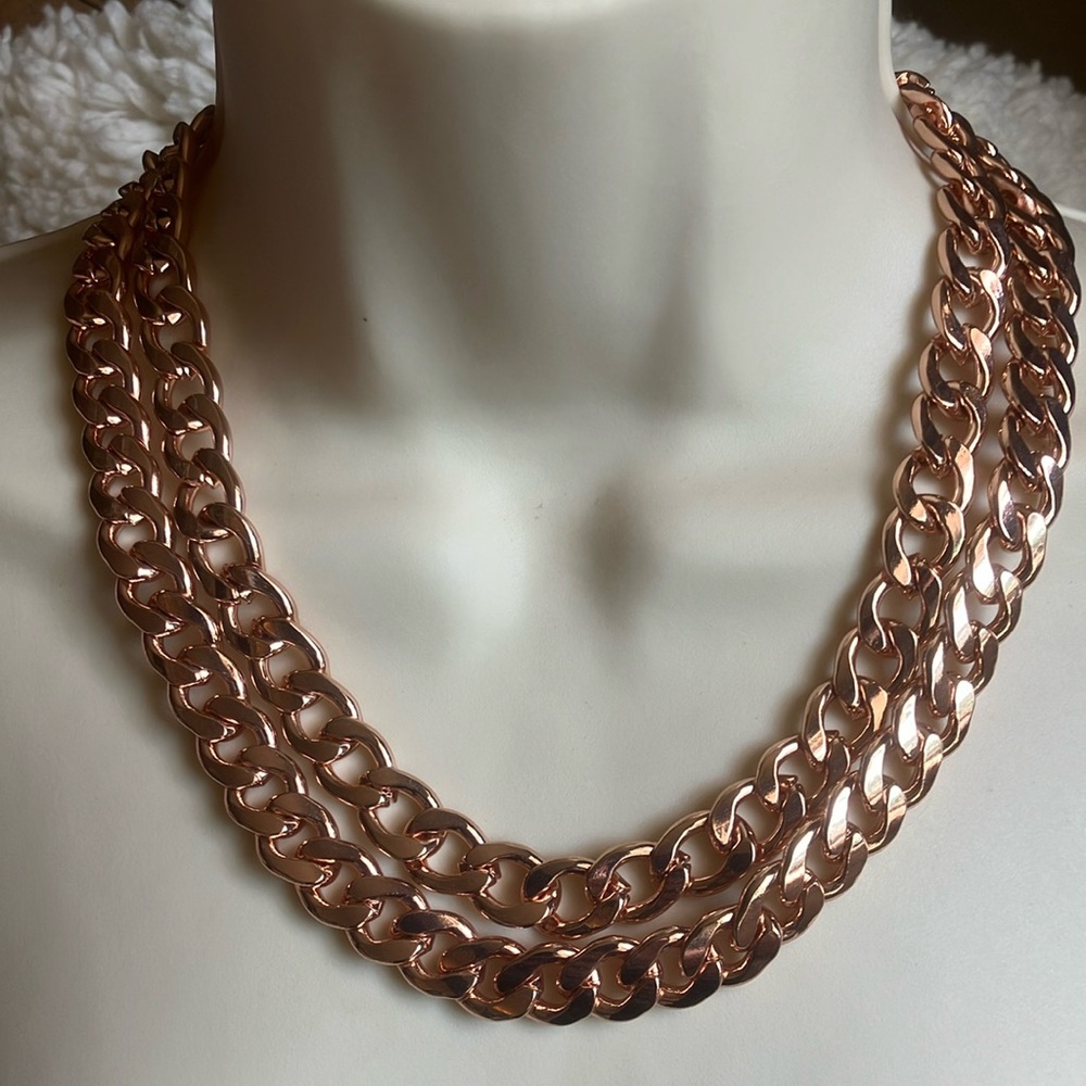 Elegant Rose Gold Double Chain Necklace By Baublebar